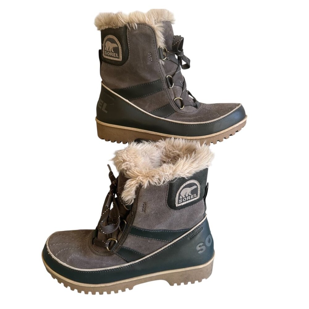 Sorel Tivoli II  Tall Ankle Fur Lined Lace Up Winter Snow Boots Size 6.5 Women's